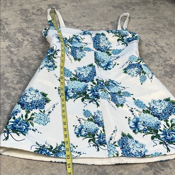 New Emilia Wickstead Thoni Floral Mini Dress White Blue Sz 8 - Picture 13 of 16